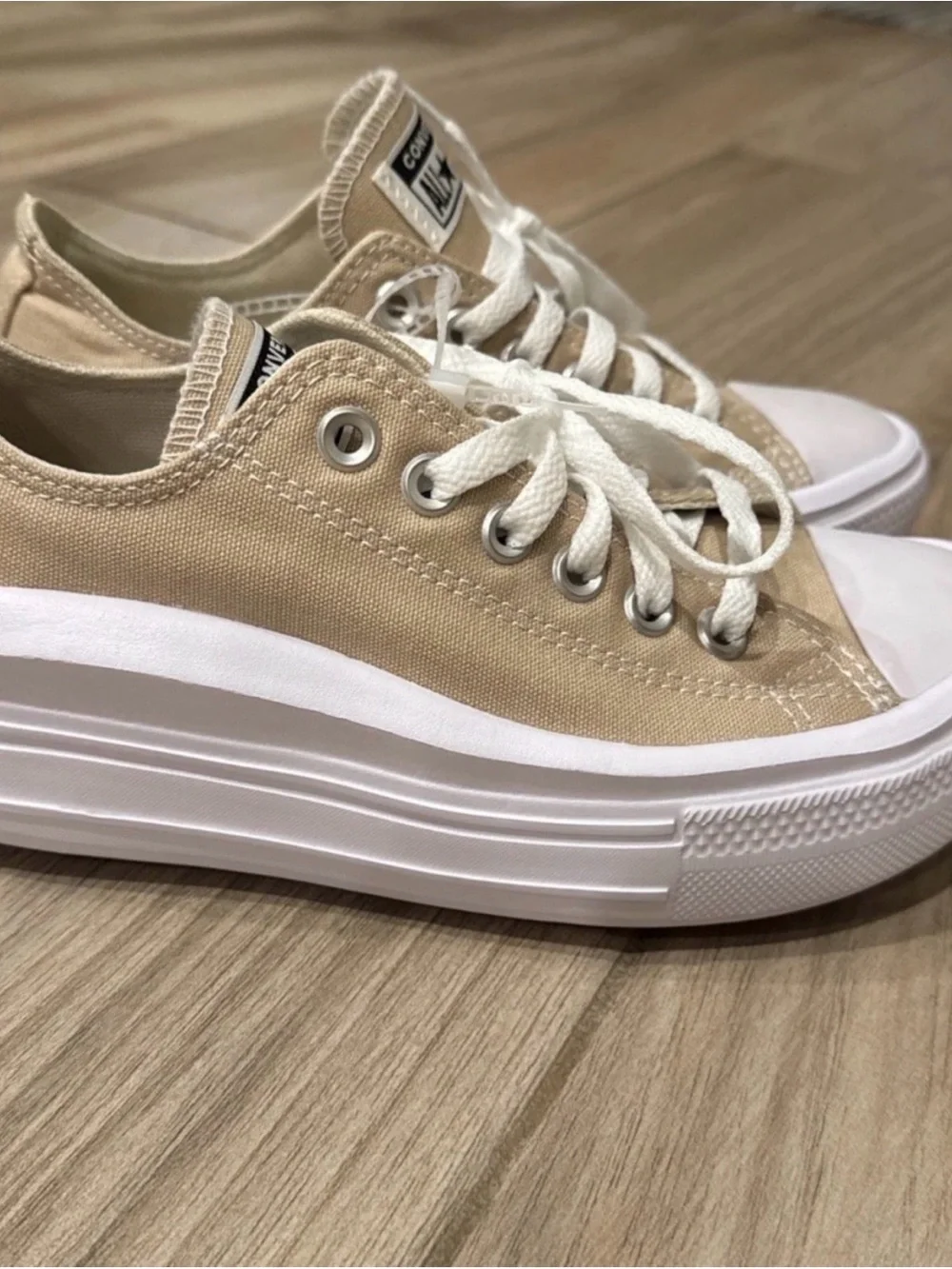8W Converse Chuck Taylor All Star Move Platform Low Nutty Granola/White